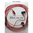 thumbnail image 2 of Thore Earphones for iPhone (V60) Wired In Ear Lightning Earbuds (Apple MFi Certified) Headphones with Microphone/Remote for iPhone 13/12/11/Pro Max/Xr/Xs Max/X/8/7 - Red, 2 of 8