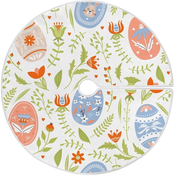 FMSHPON Easter Xmas Christmas Tree Skirt Stand Mat for Holiday Party Decoration Indoor Outdoor 36 inches