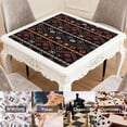 thumbnail image 6 of Boho Style Multi-Purpose Rubber Game Mat 31.5 Inch Square Extra Large Mahjong Pad Features Anti-Slip Backing and Noise Reducing Properties for Tiles and Boards, 6 of 7