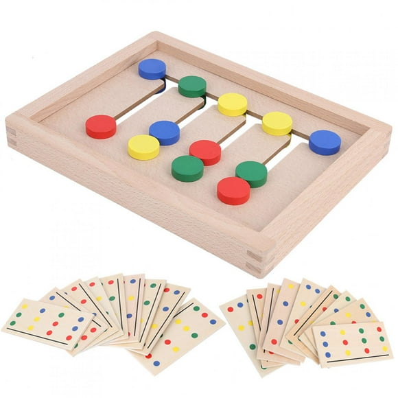 Stable Performance Precise Manufacturing Wooden Slide Puzzle, Slide Puzzle, Children's Playground Halloween Kindergarten For Home Birthday Gift Four-Color Game Round Type