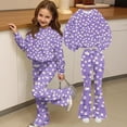 thumbnail image 6 of Grblisyd Girls 2 Piece Fall Outfits Cute Cartoon Print Crew Neck Long Sleeve Shirts & Flared Pants Clothing Set Size 10-12, 6 of 7