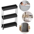 thumbnail image 3 of 3 Capas Rack Almacenamiento Estrecho Con Organizador Ruedas para Baño Doméstico (), 3 of 9