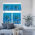 thumbnail image 6 of Kitchen Window Curtains Valance and Tier Set, Blue Sea Turtles Motherfish Sea Gall Shells Rod Pocket Tier Curtain Valance Set, Oceans Corals Light Filtering Cafe Curtains for Bedroom Living Room, 6 of 9