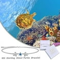 thumbnail image 4 of CACA LADY Starfish Bracelet for Women 925 Sterling Silver Turtle Bracelet Summer Beach Turtle Gift, 4 of 5