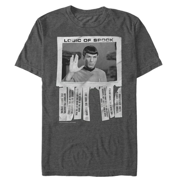 Men's Star Trek: The Original Series Logic of Spock Bulletin Graphic Tee Charcoal Heather Large