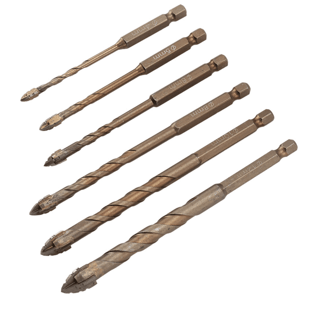 Juego De Brocas Excéntricas De Cuatro Filos Con Dientes De Sierra – Acero De Alta Velocidad – Vástago Hexagonal 1/4 – Varios Tamaños (3 A 12 Mm)