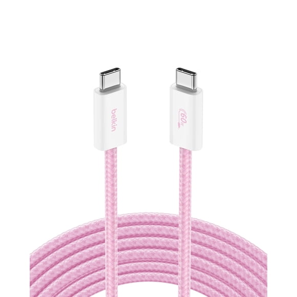 Cable USB C a USB C, 3 m, 60 W, Belkin BoostCharge, rosa