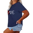 thumbnail image 2 of Anbech Heart Printed Plus Size T-Shirts for Women Graphic Heart Print Short Sleeves Tees Cute Oversize T-Shirt with Round Neck, 2 of 4