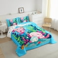 thumbnail image 3 of Homewish Cute Axolotl Bedding Comforter Set,Ocean Shell Coral Twin Comforter Sets,Pink Green Blue Bedding Set For Girls,Ultra Soft Home Decor Reversible,2pcs, 3 of 8