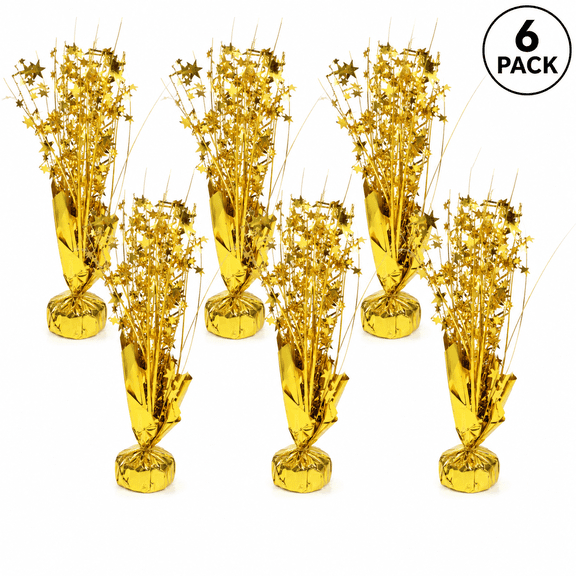 Gold Metallic Starburst Centerpieces Foil Spray Table Decorations for Birthday, New Year’s Eve,Wedding,Anniversary,Graduation & Holiday Party Decor 6 Pack