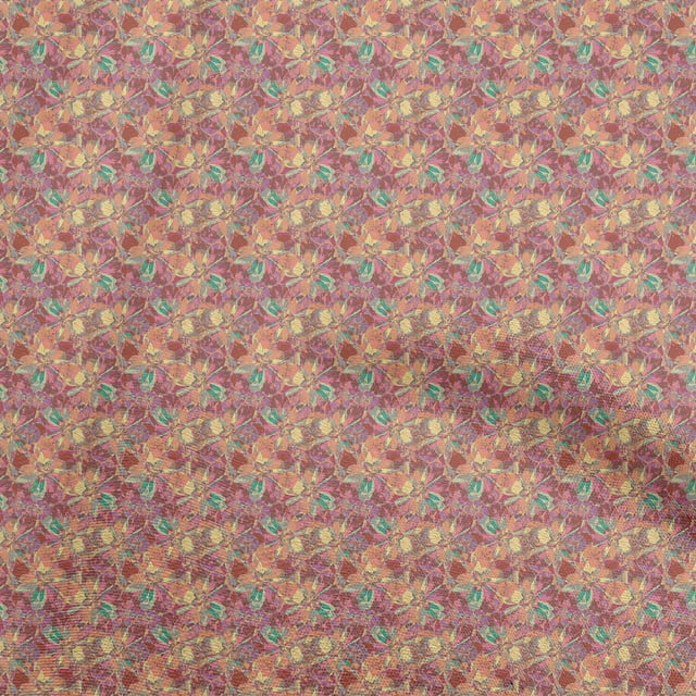 oneOone Viscose Jersey Maroon Fabric Abstract Sewing Craft Projects Fabric Prints By Yard 60 Inch Wide
