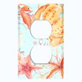 thumbnail image 2 of Metal Light Switch Wall Plate Outlet Cover (Ocean Star Fish Sea Shell Coral Reef Clam Blue - Single Duplex), 2 of 2