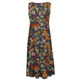 thumbnail image 5 of Uaswgudfs Women’s Sleeveless A-Line Midi Dress - Botanical Floral Print Casual Sundress Tank Design, 5 of 6