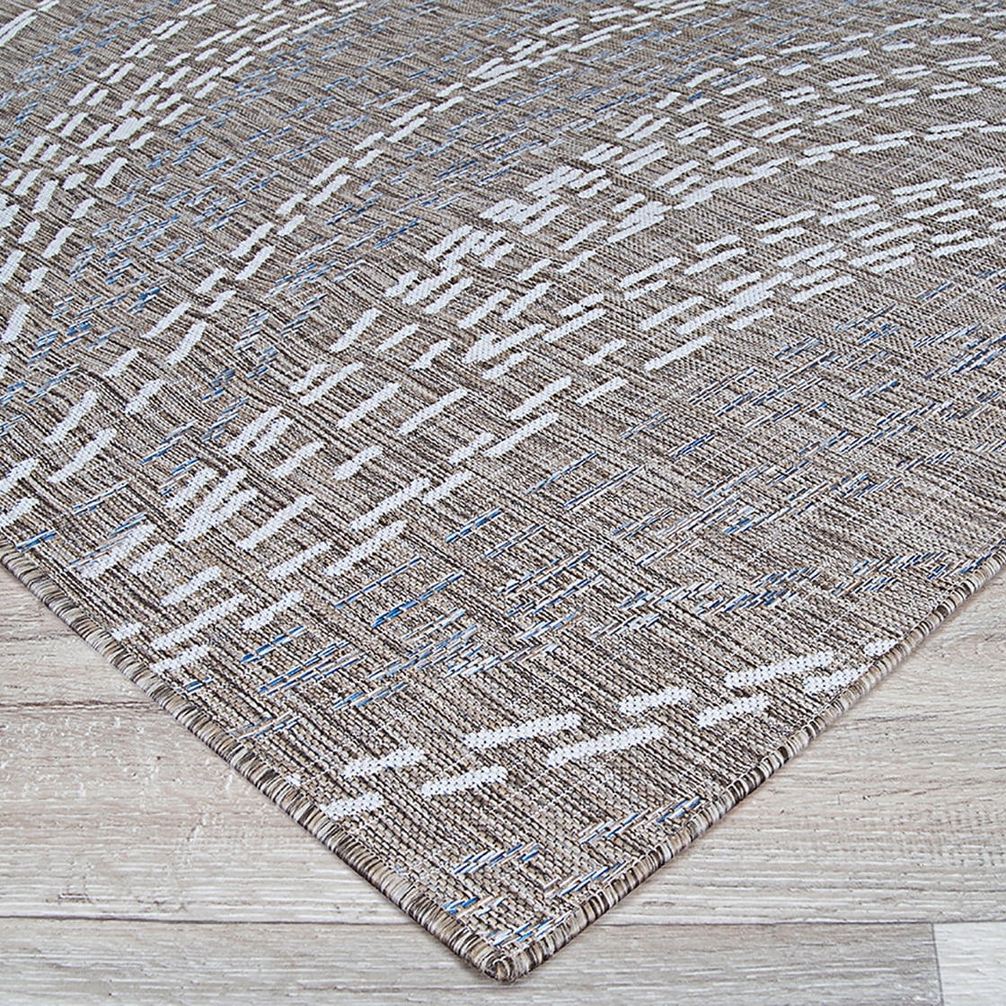 Couristan 8' x 10' Beige and Gray Abstract Outdoor Rug