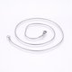 thumbnail image 1 of Non-Tarnish 304 Stainless Steel Snake Chain Necklaces with Lobster Claw Clasps Stainless Steel Color 20 inch(50.8cm) 1.2mm, 1 of 2