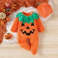 thumbnail image 2 of RMGVDSD Baby Boy Girl Halloween Outfit Baby Boys Outfits Set Cute Long Sleeve Romper With Hat Soft Comfort Toddler Party Dress Up Hallowmas Outfit 6-12 Months, 2 of 9