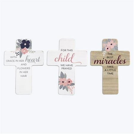 

Youngs 11328 Wood Baby Cross Signs Assorted Color - 3 Piece