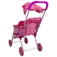 thumbnail image 4 of Carriola para Muñeca Doble Gemelar The Baby Shop Rosa con dos asientos y toldo, 4 of 6