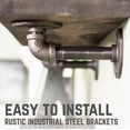 thumbnail image 5 of 24 in. x 7.5 in. x 6.75 in. Boulder Black Restore Wood Wall Shelving with Industrial Steel Pipe L- Brackets, 5 of 9
