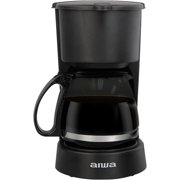 Aiwa 6-Cup Compact Coffee Maker Machine with 22-oz Carafe Coffee Pot and Reusable Filter, Black