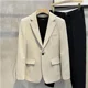 thumbnail image 3 of Chaqueta de vestir de negocios negra, chaqueta de traje para hombre, blazer de un solo pecho para hombre, ropa elegante para hombre, moda de verano, simple, vintage 2024, 3 of 5