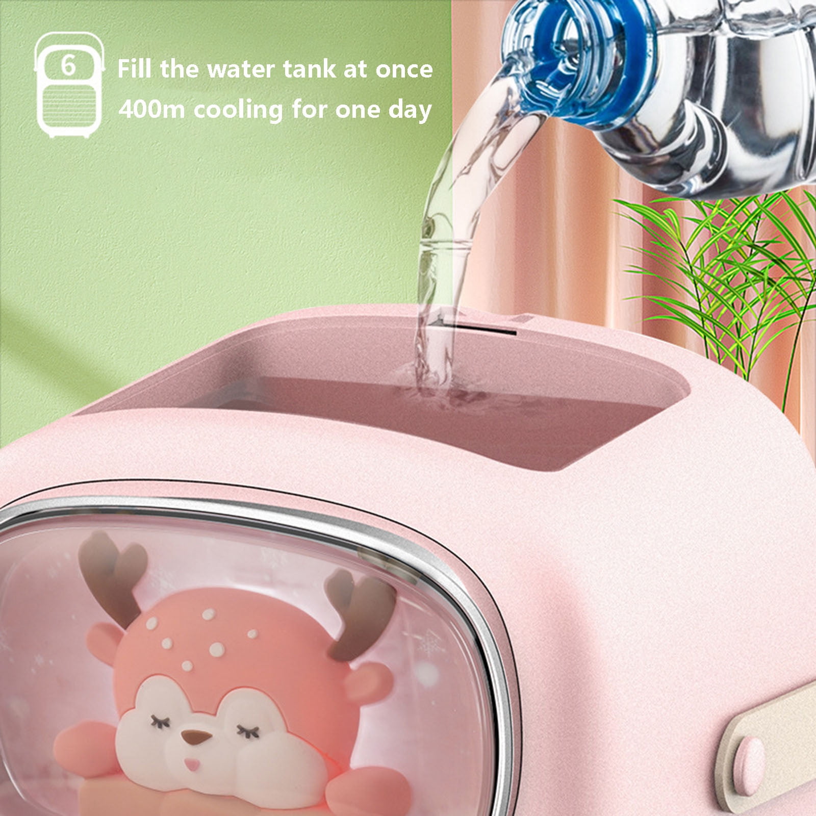 Dengmore Desktop Humidifier with Light Desktop Aired Cooler Water Ice Fan Water Humidifier Spray Fan for Bedroom Home Office Car Living Room