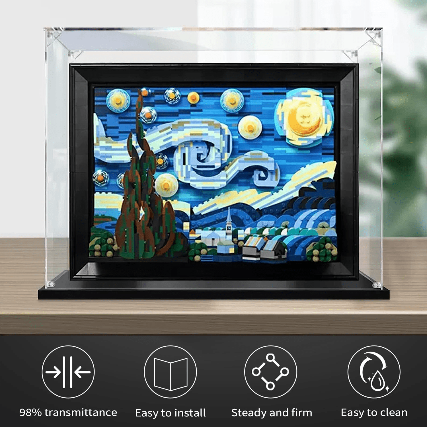 Acrylic Display Case for Lego 21333 Vincent Van Gogh - 3MM Thickened Collector's Clear Display Box - Dustproof, Sturdy.