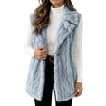 thumbnail image 3 of Aboser Fuzzy Sherpa Vest for Women Soft Plush Fleece Jacket Trendy Shawl Collar Vests Casual Open Front Tunic Jackets Sleeveless Outerwear Coats, 3 of 9