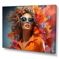 thumbnail image 2 of Designart "African Kuba Patterns Mask in Black and Orange" People Wall Art - Global Orange African Mask Entryway Wall Art Print, 2 of 4