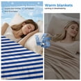 thumbnail image 2 of Dark Blue Striped Cooling Blanket, Lightweight Breathable Summer Throw Blanket with Double Sided Cold Effect, Modern Beige Geometric Country Picnic Beach Blankets Bed Sheet for Hot Sleepers 50"x60", 2 of 8