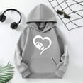 thumbnail image 2 of Little Girls Pullover Hoodie Sweatshirt Long Sleeve Sweatshirt Graphic Hoody Kids Cute Pullovers Top Clothes Size 8-9T,Gray, 2 of 4