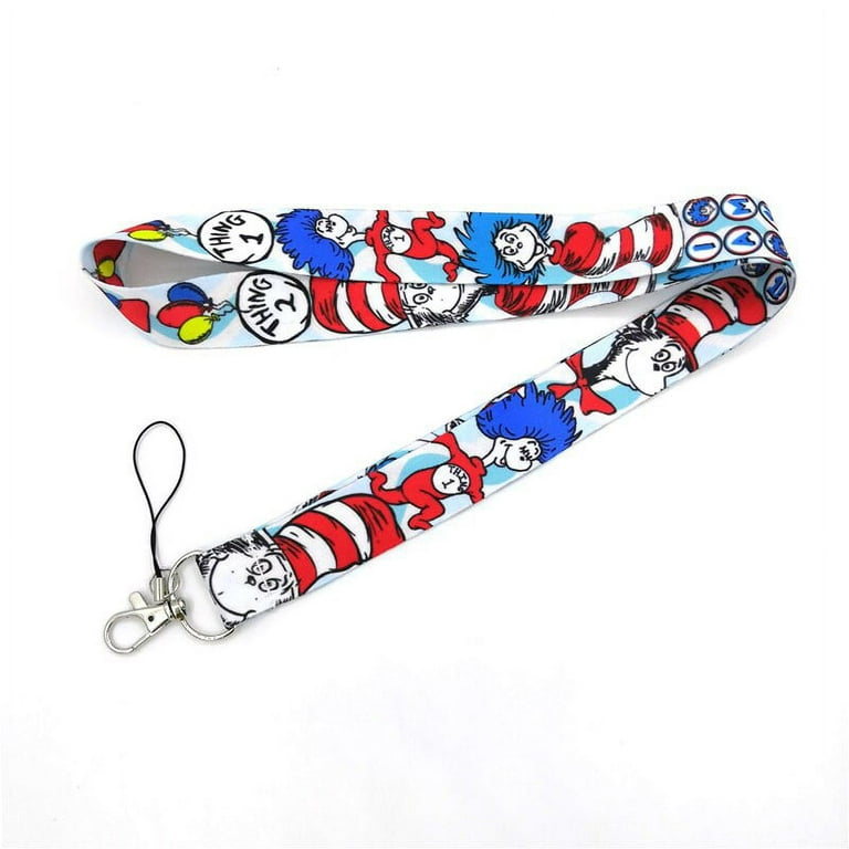 Anime Source Dr. Seuss Cat in The Hat Thing 1 and Thing 2 Lanyard Keychain ID Badge Holder