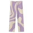 thumbnail image 4 of Abstract Pastel Swirl Design Art Winter Female Pants Flannel High Waist Women Pants Lady Warm Straight Leg Plush Trousers, 4 of 7