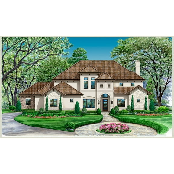 015-6998: Traditional Craftsman 4 Bed, 5 Bath Luxury Home Plan, 3692 Sq Ft: Full Blueprints with License to Build by Home Plan Marketplace - Lesuto