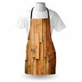thumbnail image 3 of Wooden Apron Lodge Style Teak Hardwood Wall Planks Image Print Farmhouse Vintage Grunge Design Artsy, Unisex Kitchen Bib Apron with Adjustable Neck for Cooking Baking Gardening, Brown, by Ambesonne, 3 of 3