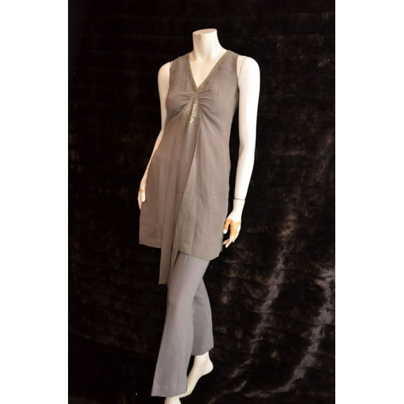 100% Silk Georgette Pakistani Indian Shalwar Pants Kameez Embellished - XS S NEW New