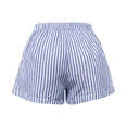 thumbnail image 6 of Striped Running Shorts Womens High Waist Ladies Summer Workout Sports Gym Shorts for Women with Pockets Blue L, 6 of 6