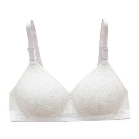

kpoplk Womens Wireless Bras Cozy Lightly Lined Wireless Triangle Bra with Embedded Pad for Women(White)