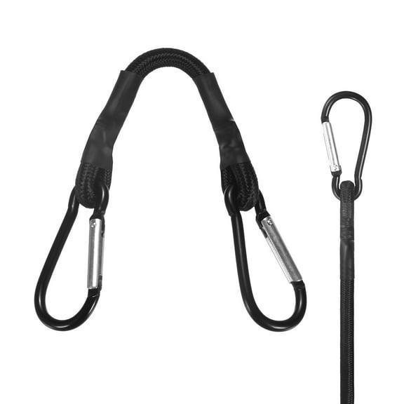 Uxcell 2-Pack Bungee Cords, 5.9 Inch High Elastic Canopy Tarp Tie Down Bungee Straps with Aluminium Hooks [Black]