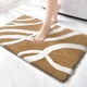 thumbnail image 1 of Alfombra de baño de microfibra antideslizante beige de 40 x 60 cm, absorbente y suave, lavable a máquina., 1 of 1