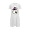 thumbnail image 5 of Sakmal White Moomoo Nightgowns Women Plus Size Short Lightweight Halloween Sleep Dress Witch Hat Print Short Sleeve Nightgowns for Women, 5 of 5