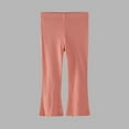 thumbnail image 3 of JTSRKL Kids Girls Cotton Flare Leggings Mid Rise Bell Bottoms Cute Girls Candy Color Stretchy Bootcut Yoga Pants Full Length Jazz Pants Orange 5-6 Years, 3 of 5