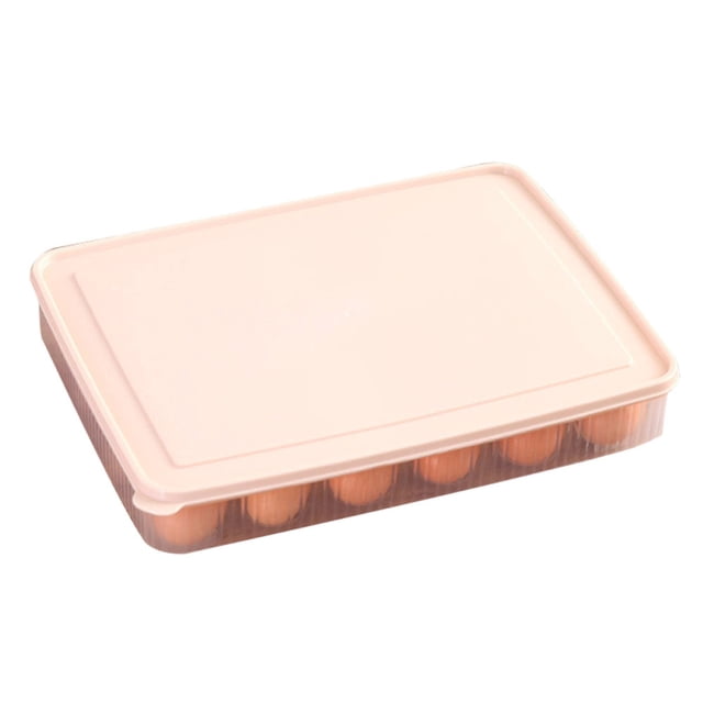 1 Unid Titular de Almacenamiento Caja 24 Rejilla Huevos De Plástico Bandeja para el Hogar Refrigerador Organizador (Rosa)