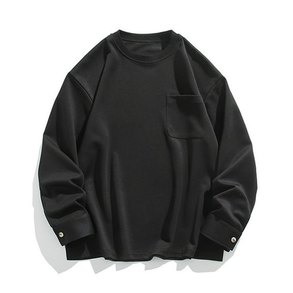 Busydd Mens Sweatshirt Plus Size M-5XL Trendy Solid Color Crewneck Sweatshirts for Men Casual Long Sleeve Cotton Shirts Loose Oversized Pullover Tops