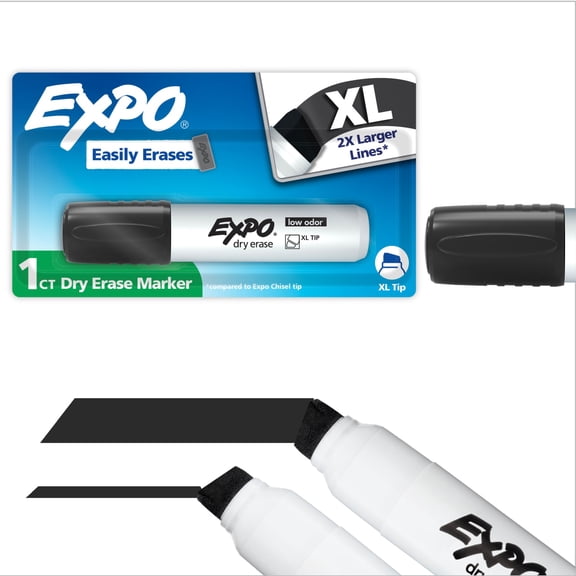 EXPO Dry Erase Markers, XL Tip, Black, 1 Count