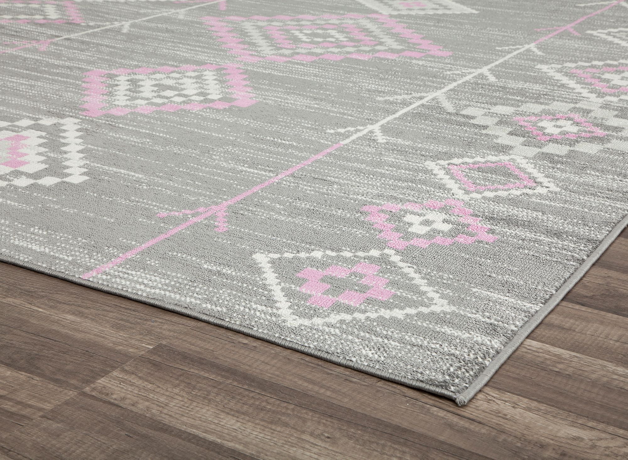 Soleil BR15E Native Blush Tribal Moroccan gray Area Rug, 2'x8'