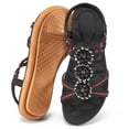 thumbnail image 4 of Ablanczoom Womens Sandals: Rhinestone Flower Comfortable Summer Flat Sandals for Women Beach Shoes, 4 of 6