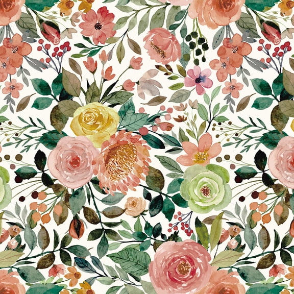 Xiayi Watercolor Floral Peel and Stick Wallpaper 47.3 Sq. ft
