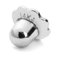 thumbnail image 1 of Single Earring Back Replacement | 14K Solid White Gold | Threaded Back for Baby Toddler Earrings | Post Size .028" | 1 Piece, 1 of 7