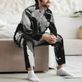 thumbnail image 7 of Daiia Fluid Black White Paint Swirls for Men's Long-Sleeved Pajama Set – Soft & Comfortable Sleepwear Button-Up Pajamas Cozy Lounge Wear-, 7 of 7